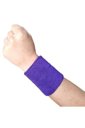 Unisex Mor Sporcu Havlu El Bilekliği kolbandı