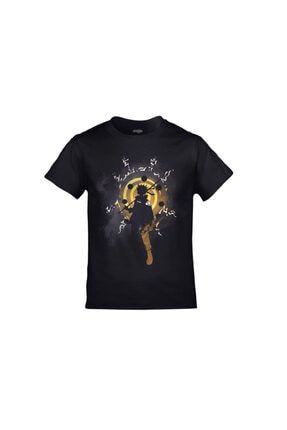 Naruto Sarı Seal Baskılı Unisex Siyah Çocuk Tshirt ORJ-TM-C002