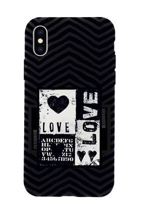 Iphone X Black Love Premium Silikonlu Telefon Kılıfı MCIPLBLCKLV99