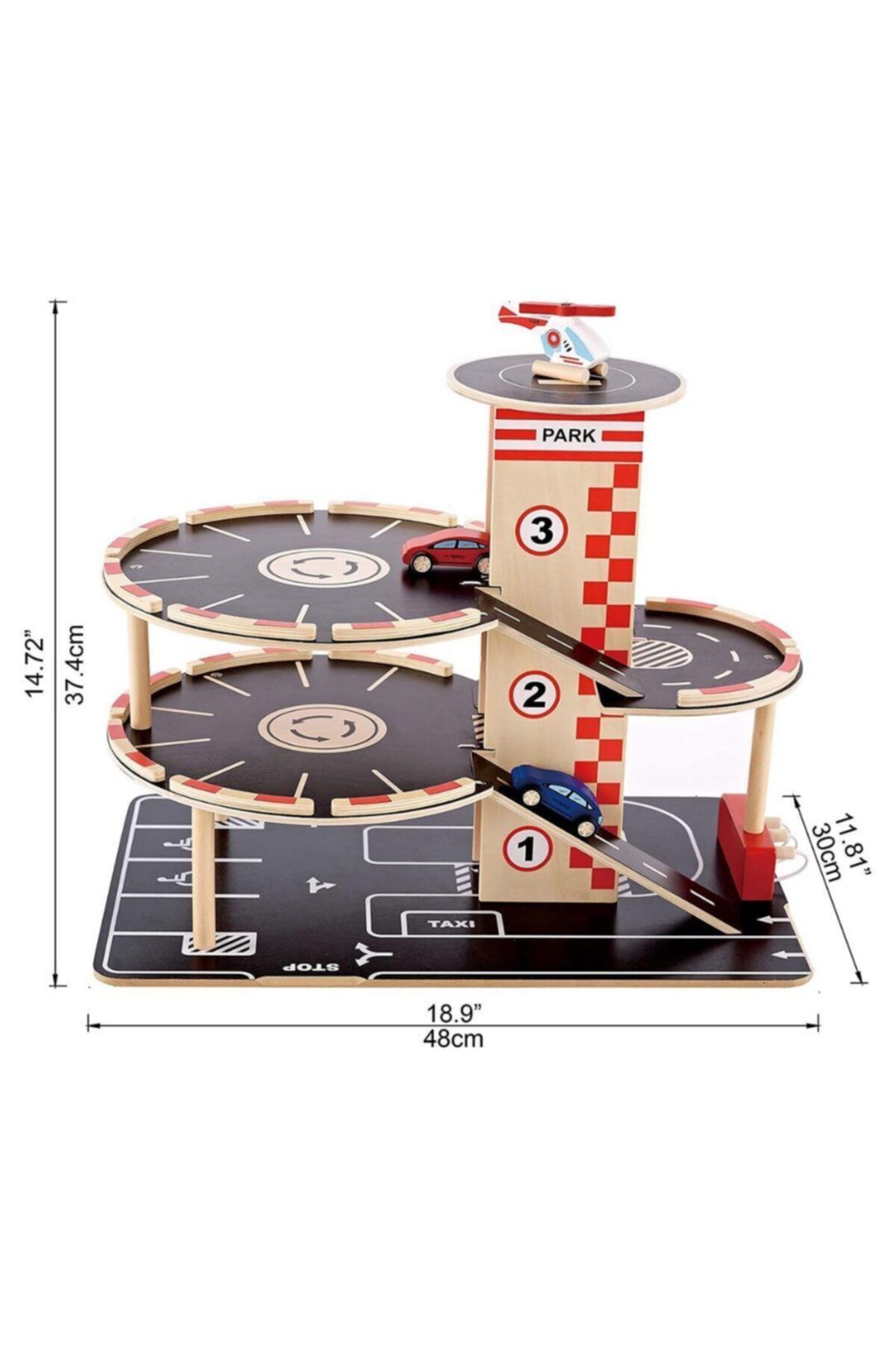 Hape Park Go Toy Garage Park And Go Garage Wooden Toy Trendyol