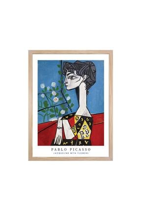 Picasso Jacqueline Çerçeveli Poster Tablo 30x40cm Doğal Ahşap Çerçeveli ARTSH066
