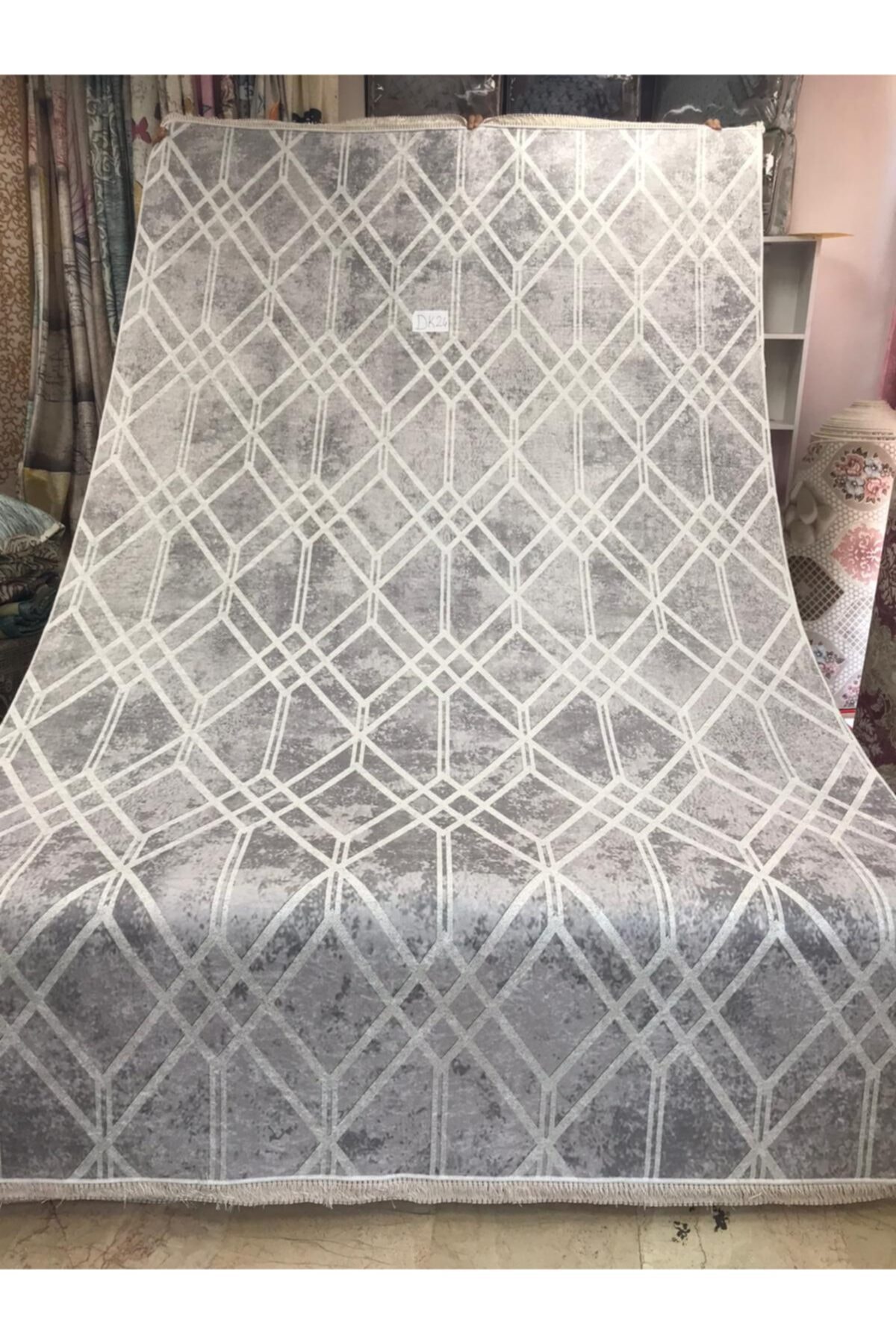 Zümrüt Ev Tekstil Dijital Baskılı Kaymaz Dot Taban Makinede Yıkanabilir