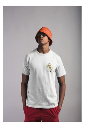 Unisex Beyaz Lucky Luke Oversize T-shirt RCTR-T-0003