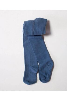 Çocuk Düz Külotlu Çorap 1-9 Yaş Indigo Mavi 90047