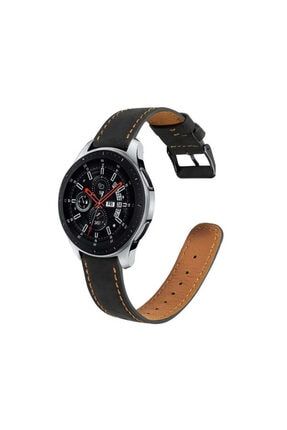 Huawei Watch Gt / Gt2 / Gt3 46mm Uyumlu Deri Kordon Siyah NZH-KRDN-0034