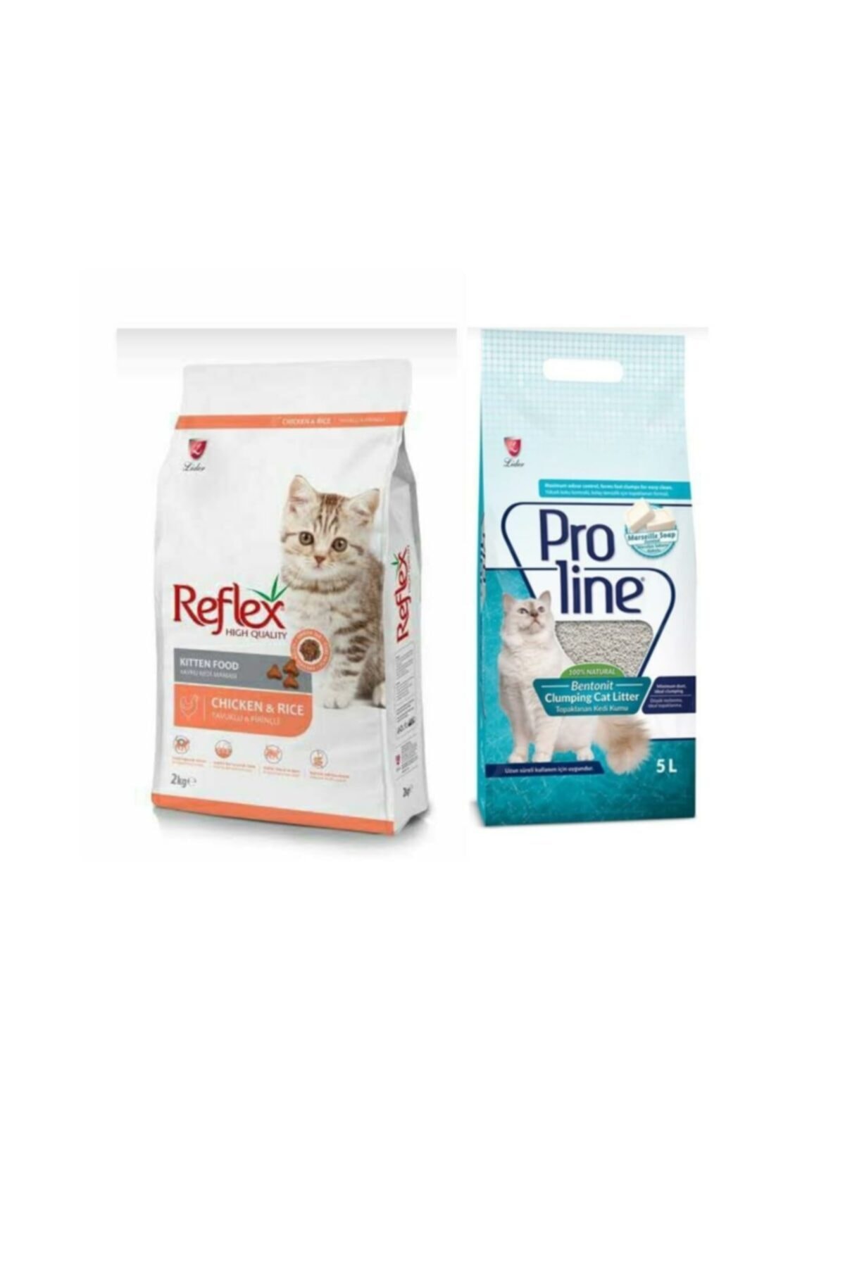 Pro Line Reflex Kitten Yavru Kedi Maması 2 kg + Marsilya Sabunlu Kedi Kumu 5 l