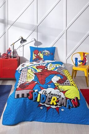 Spiderman New York Tek Kişilik Disney Lisanslı Çocuk Yatak Örtüsü 160x230 EVTEKSTILI-525681