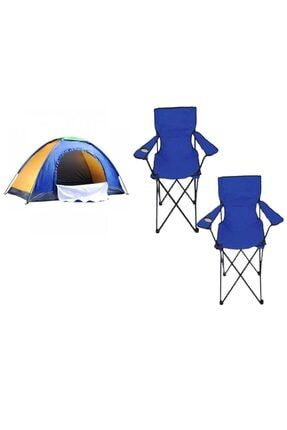 4 Kişilik Kamp Çadırı Seti Çadır - Kamp Sandalyesi Camping
