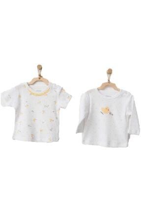 Kız Bebek Civciv Desenli Beyaz Tshirt Ac21577 DEAR43