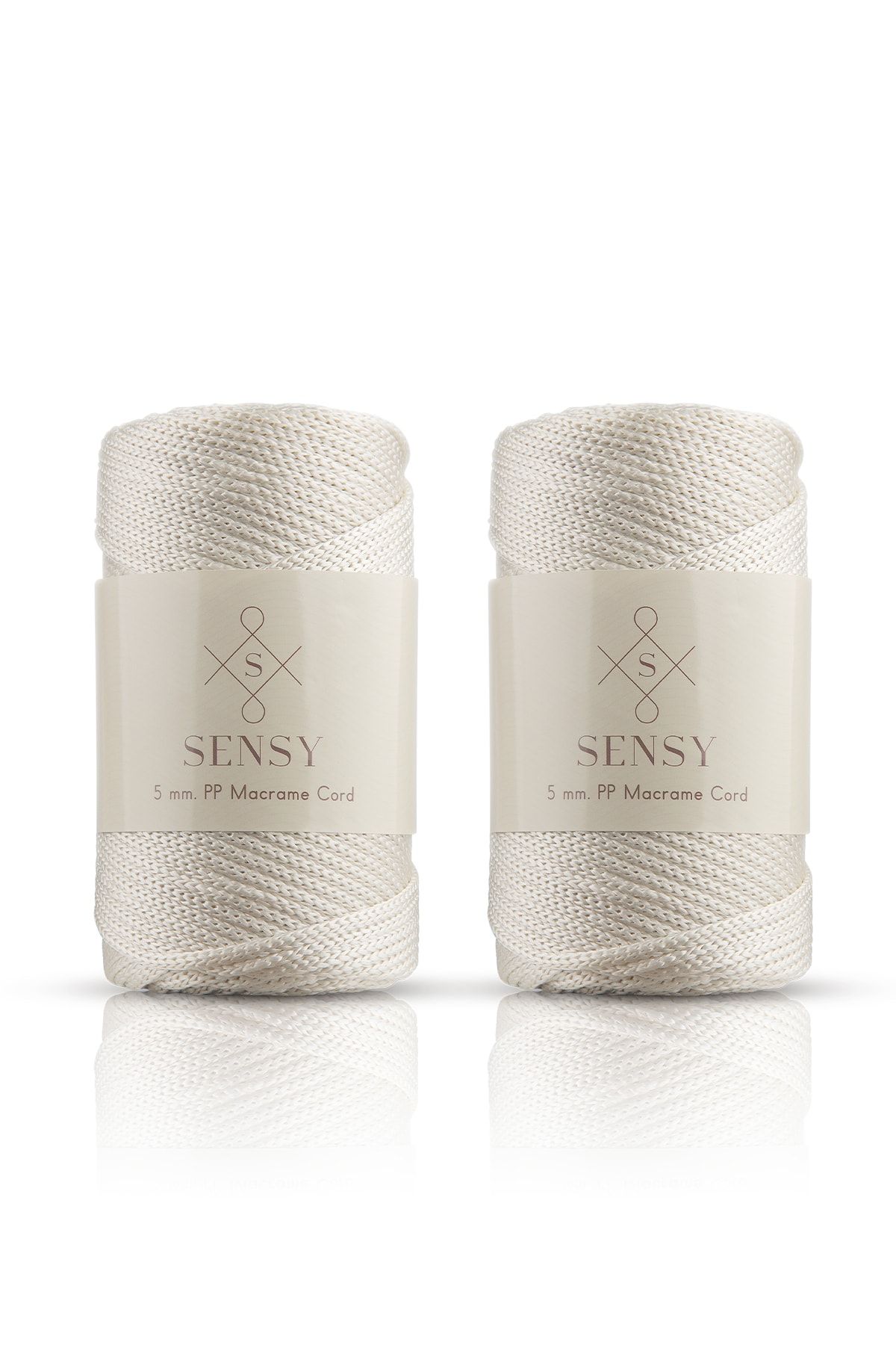 SENSY-Premium Polyester Macrame Rope 5 Mm Pp Cord Set of 2 Ecru, Jumbo Rope, Macrame, Pad, Bag Rope 1