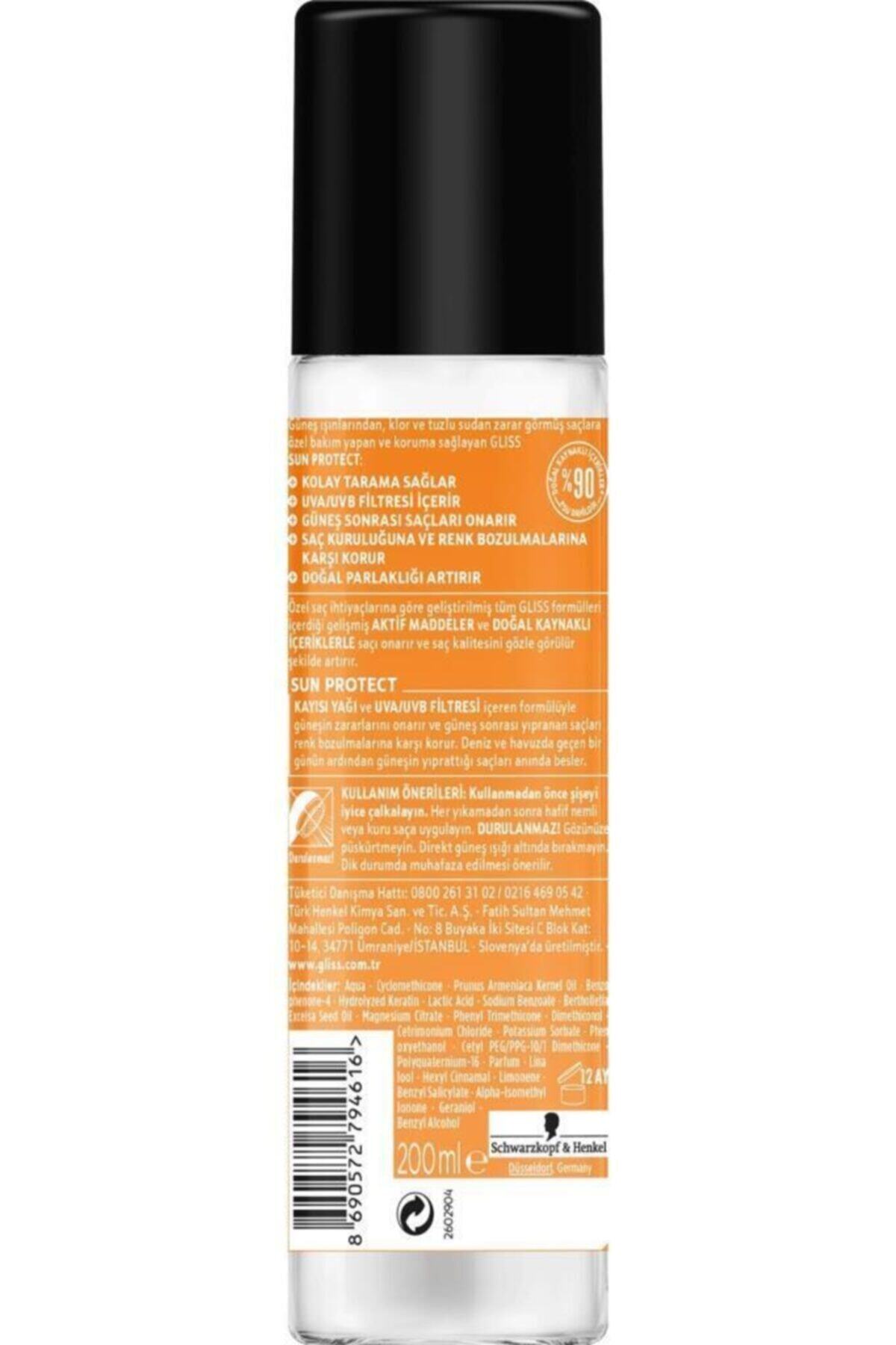Sun Protect Güneşe Karşı Koruyucu  Durulanmayan Sıvı Saç Kremi 200 ML 3'lü — SET.HNKL.2011 — تصویر 4 از 4