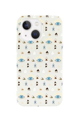 Iphone 13 Evil Eye Tasarımlı Beyaz Telefon Kılıfı BCIPH13EVLEYE