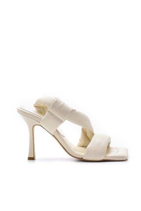 Vitali Beyaz Deri Kadın Topuklu Sandalet 2205-R713