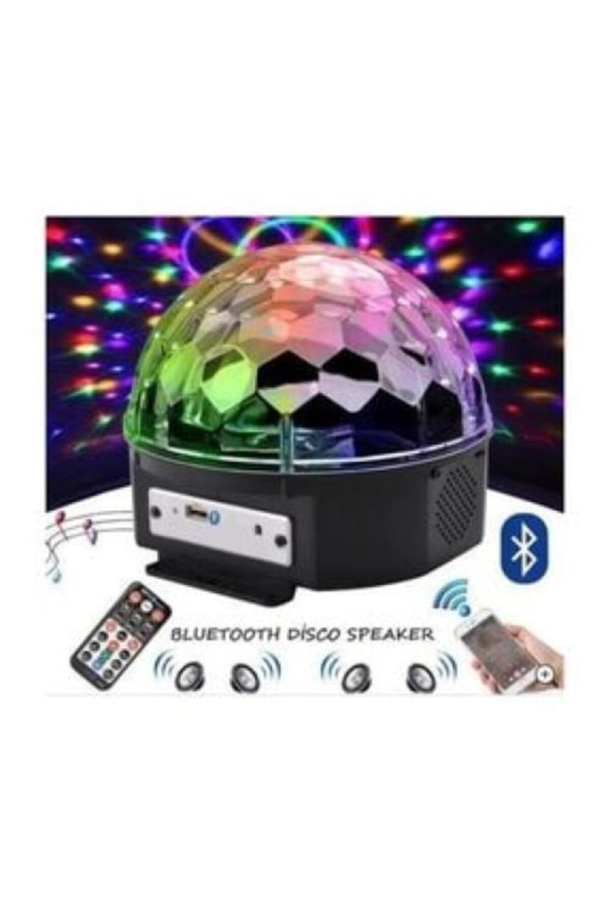 Hightek Disko Topu Rgb Ledli Bluetooth Hoparlör Sese Duyarlı -kumandalı