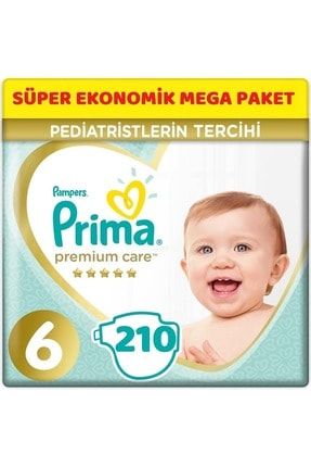 Premium Care Bebek Bezi Beden:6 (13+kg) Extra Large 210 Adet Süper Ekonomik Mega Pk PAKETPRİMA432