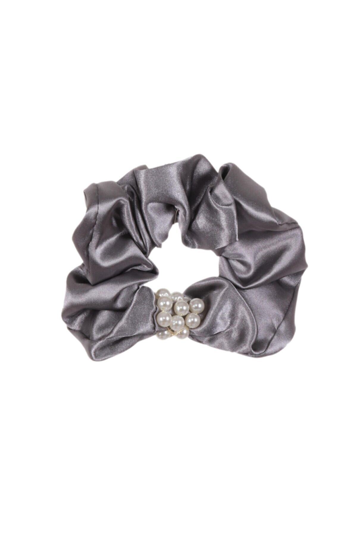 Hahai Women's Pearl Bead Detailed Scrunchie Buckle