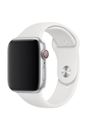 Apple Watch 38 Mm Kordon Spor Kayışı Yumuşak Silikon Beyaz KRDN1
