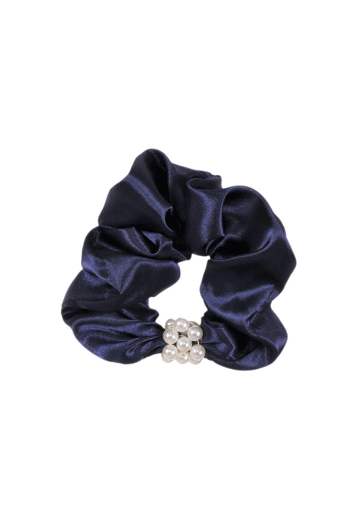 Hahai Women's Pearl Bead Detailed Scrunchie Buckle
