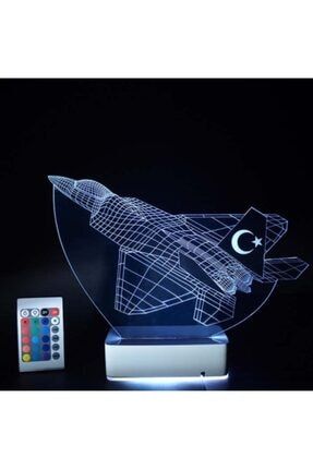Uçak - Türk Yıldızları 3d 16 Renk Gece Lambası MDW-PT-1010