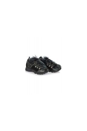 Kadın Siyah Kürklü Ayakkabı 008 5010