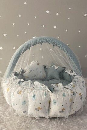 Nest Sevimli Bulutlar Açılır-kapanır Oyun Minderi Jaju-babynest Anne Yanı Bebek Yatağı OYNMNDR12
