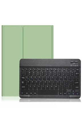 Yeşil Samsung Galaxy Tab A T290 T295 T297 Bluetooth Klavye Kablosuz Keyboard Standlı 8 Inç Kılıf NN26