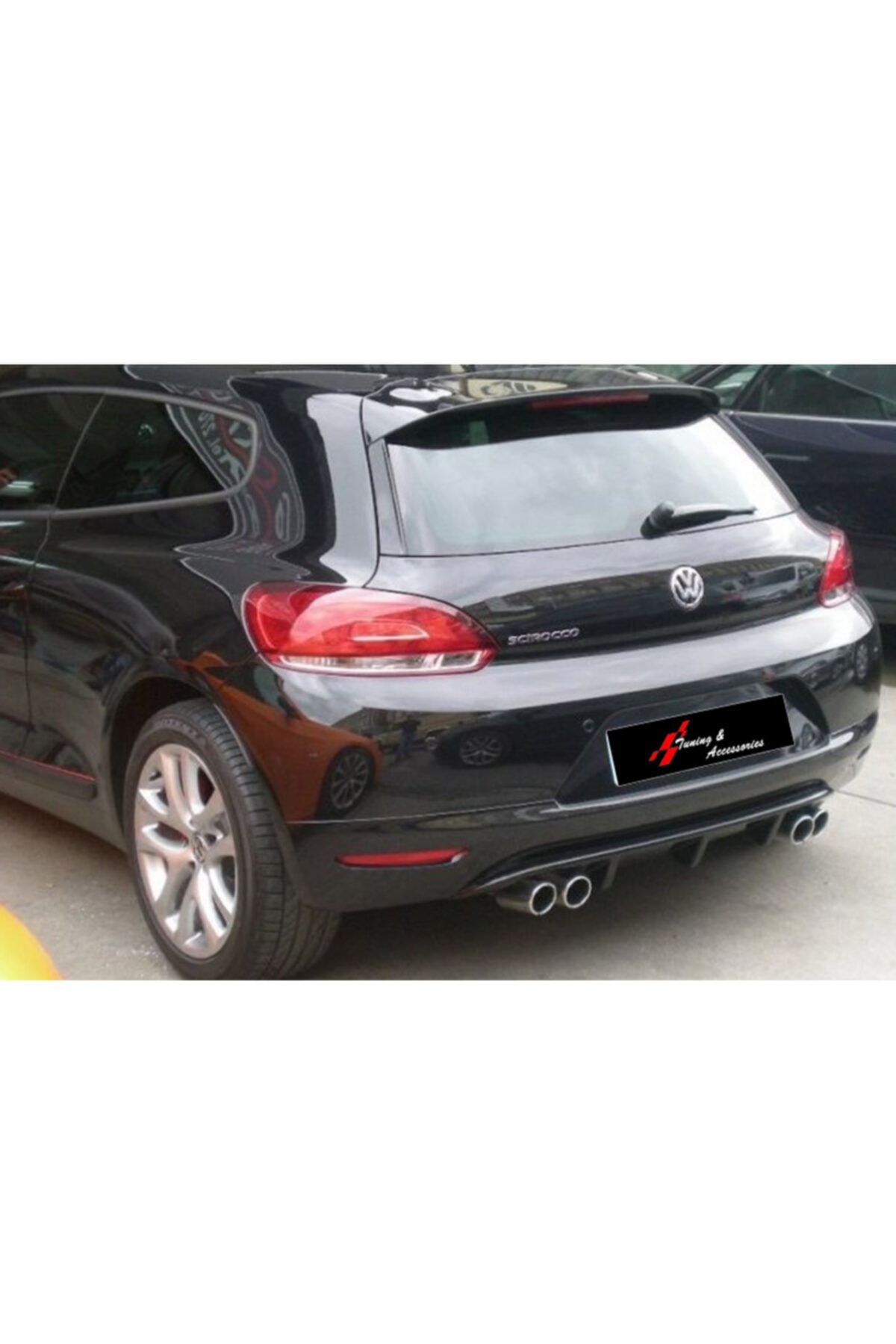 Scirocco (2009-2014) Makyajsız Ps Arka Tampon Eki - Difüzör (plastik) (( Parlak Siyah ))