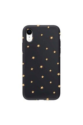 Iphone Xr Siyah Yıldızlar Desenli Telefon Kılıfı IPXRLN-033