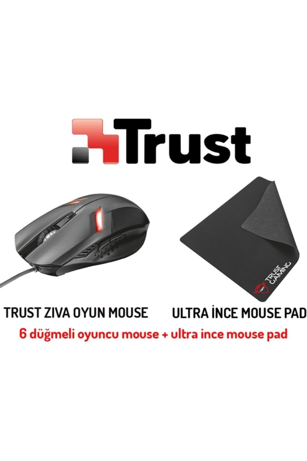 Trust Ziva Gaming Mouse Ve Mouse Pad Oyuncu Set Fiyati Yorumlari Trendyol
