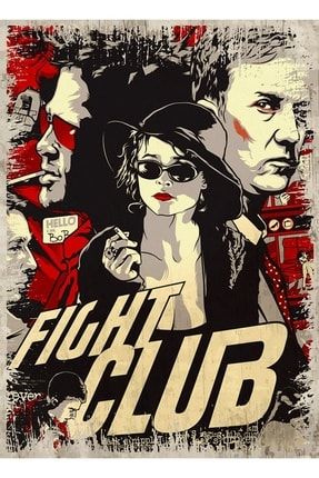 Ahşap Tablo Fight Club Dövüş Kulübü Poster 50cmx70cm 03510555