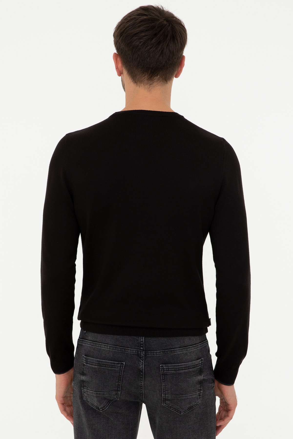بافت و پلیور مردانه مشکی Pierre Cardin | G021SZ0TK.000.1389957 اورجینال - تصویر 4