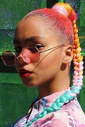 Rainbow Karışık Renk Ombreli Afrika Zenci Örgüsü Box Braid Sentetik Saç 60cm 100gr TYC00191996988