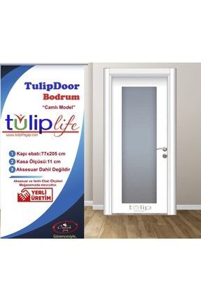 Beyaz Pvc Mebran Kaplama Camlı Model Iç Oda Kapısı Bodrum 77x205/11 Kasa