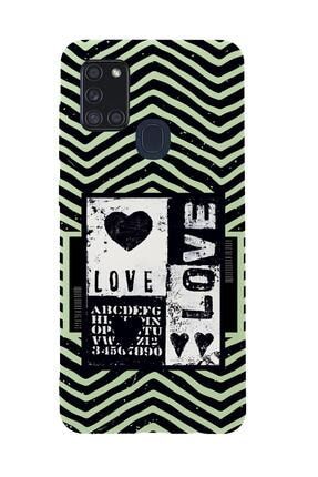 Samsung A21s Black Love Premium Silikonlu Telefon Kılıfı MCANDLBLCKLV248