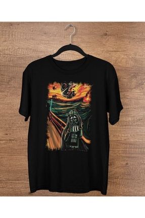Akiki Tasarım - Çığlık Tablosu Fantazi - Darth Vader Vs Luke Skywalker , Siyah Tişört AK10025SR