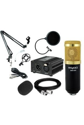 Bm800 Mikrofon+ Phantom+ Stand+ Filtre+ 7.1 Ses Kartı Youtuber Siyah Kayıt Seti BM800PPU2-S