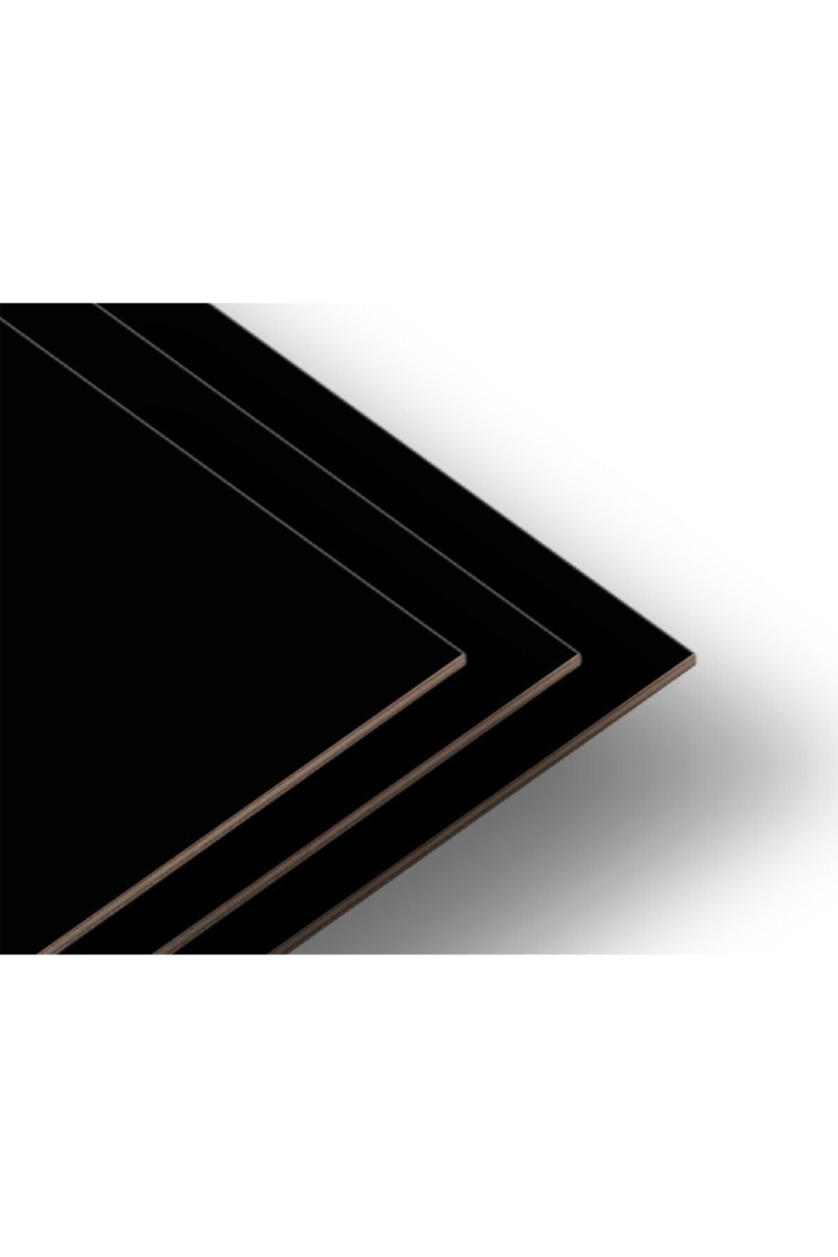 (EBAT 40X40 CM-KALINLIK 8 MM-1 ADET) Siyah Laminat Kaplı Mdf Tabaka Plaka