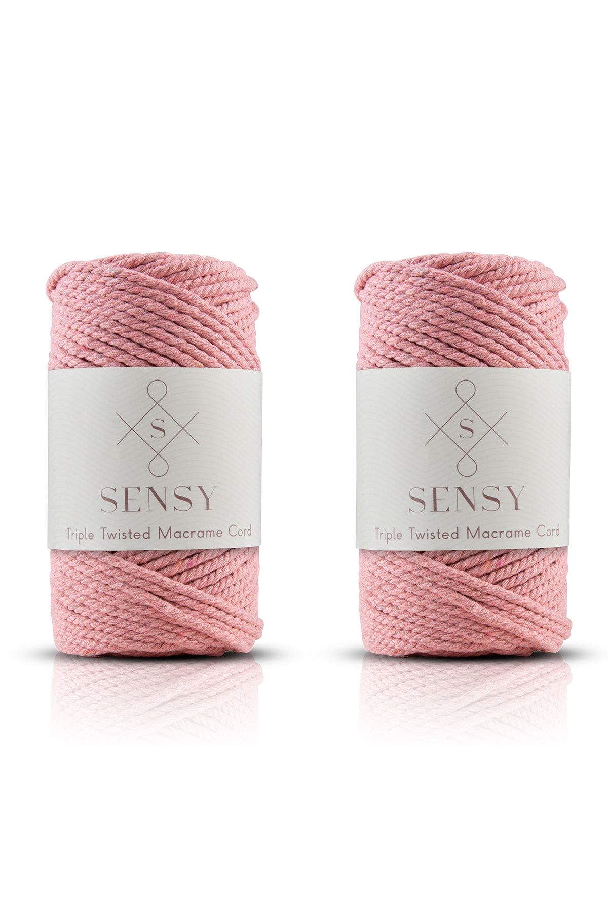 SENSY-Premium 3 Twist Macrame Rope 3mm Three Twist Scannable Macrame Rope Rope Set of 2 500 gr Salmon 1