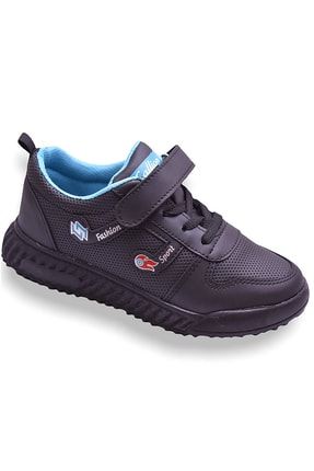 Siyah - Callion 911 Ortopedik Cilt Çocuk Spor Ayakkabı Suya Dayanıklı (26-35) T2556