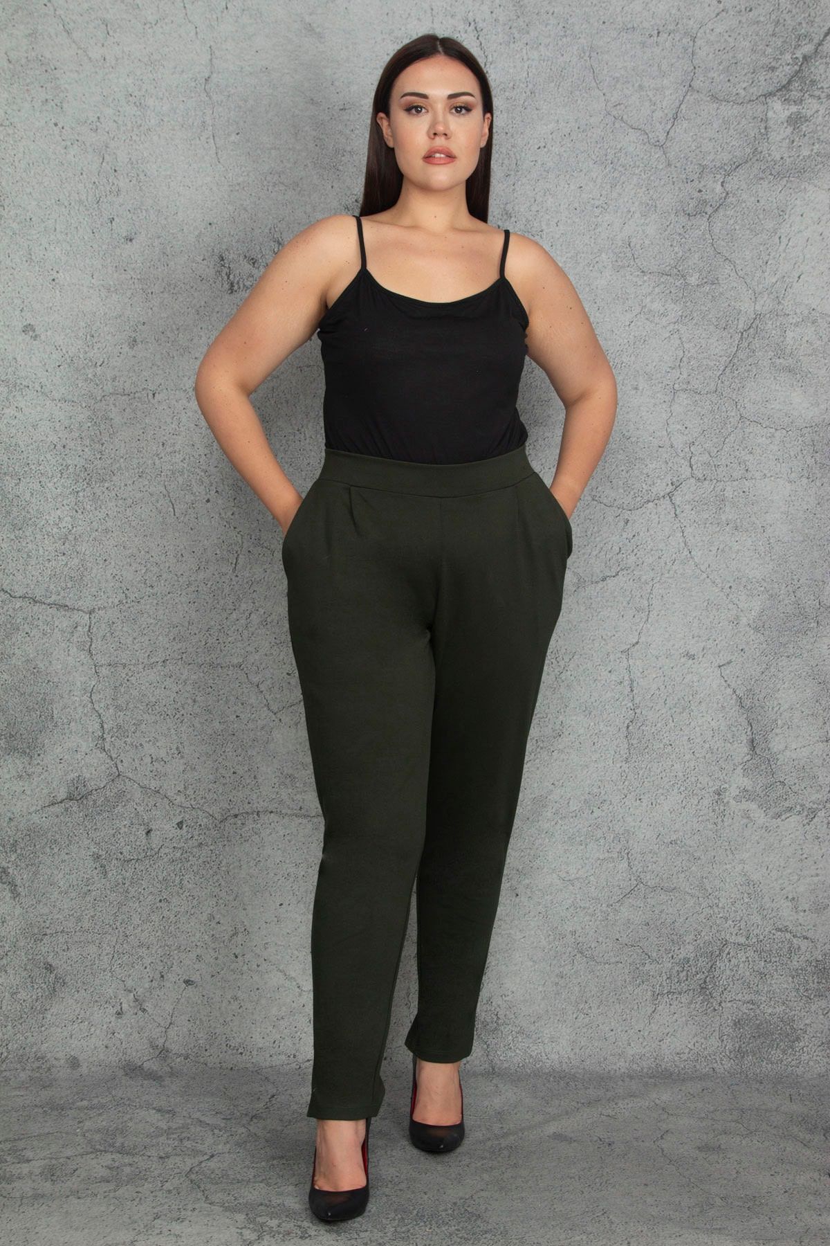 Women's plus size new arrivals black khaki pants
