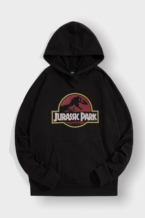 Siyah Kapüşonlu Jurassic Park Sweatsirt EFBUTIK6046
