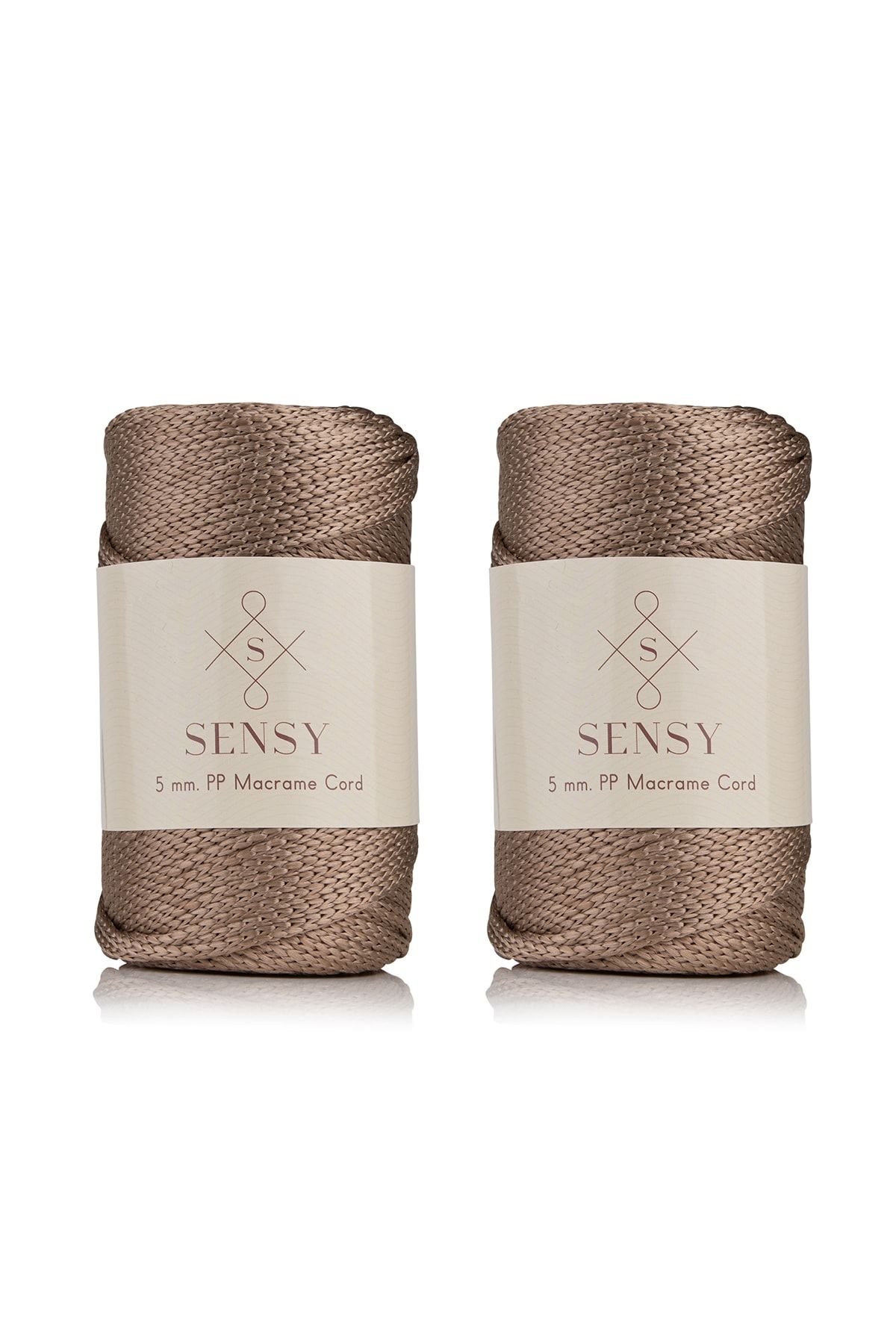 SENSY-Premium Polyester Macrame Thread 5 Mm Pp Cord Set of 2 Mink, Jumbo Thread, Macrame, Cupboard, Bag Thread 1
