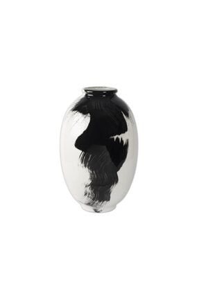 Siyah Beyaz Porselen Vazo 14x52cm P034.332464