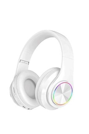 B39 Kablosuz Bluetooth Kulaklık Led Işıklı Beyaz Kulaküstü Kulaklı Her Telefona Uyumlu BM-B39