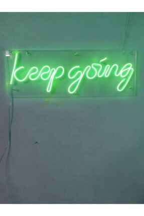 Keep Going Neon Led Duvar Yazısı Dekoratif Işıklı Gece Lambası Duvar Süsü keep