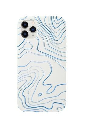 Iphone 11 Pro Blue Art Tasarımlı Beyaz Telefon Kılıfı BCIPH11PBLUEART