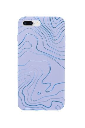 Iphone 8 Plus Blue Art Tasarımlı Lila Telefon Kılıfı BCIPH8PBLUEART
