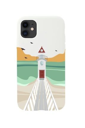Iphone 11 Lighthouse Tasarımlı Beyaz Telefon Kılıfı BCIPH11LGHTHOUSES