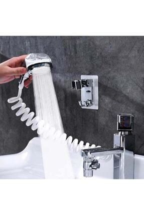 Spiral Hortumlu Banyo Ayarlanabilir Hareketli Banyo Mutfak Lavabo Musluk Duş Başlığı Duş Seti UZDUSBAS001