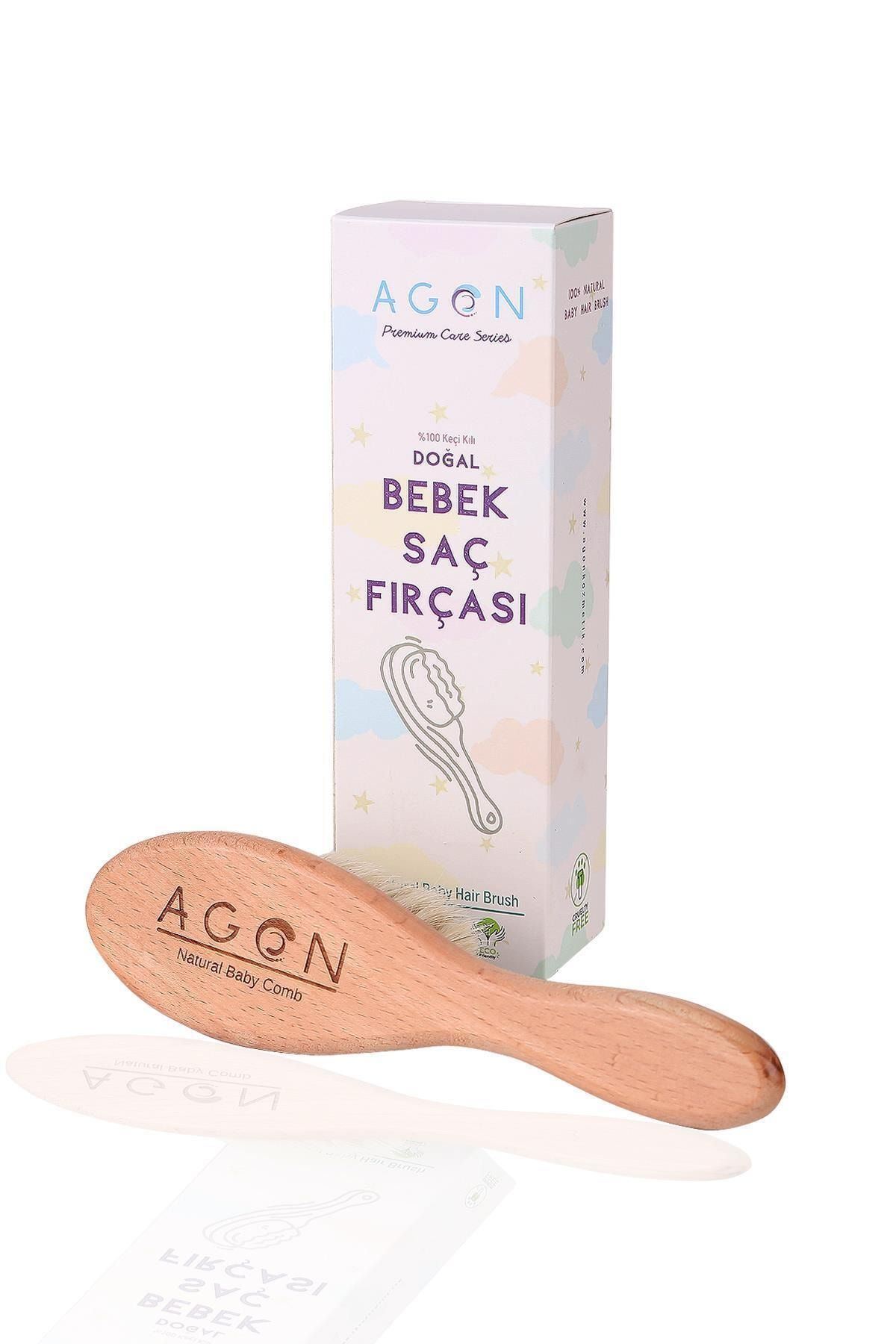 Agon-Natural Goat Hair Soft Baby Hair Brush 5